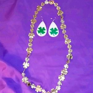 Shamrock necklace & earings